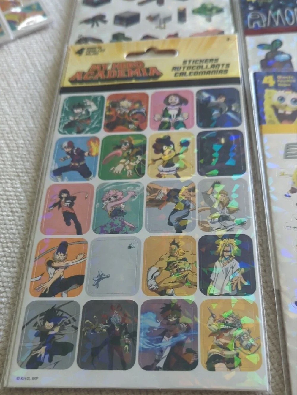 Holographic SpongeBob & Character Sticker Pack - Yellow Accents